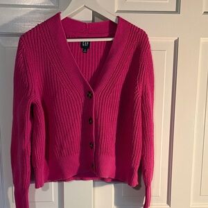 GAP Women's Fuchsia Cardigan Sweater